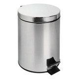 Lixeira Aço Inox 5 Litros Banheiro Cozinha Pedal C/ Tampa Cor Prateado