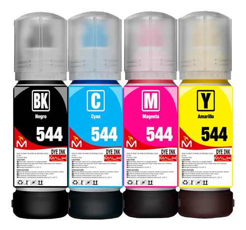 Pack 4 Tintas Compatible Epson Ecotank T544 L3210 L3250 