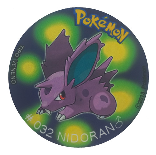 Mousepad De Tazo Pokemon De Modelo #032 Nidoran Macho