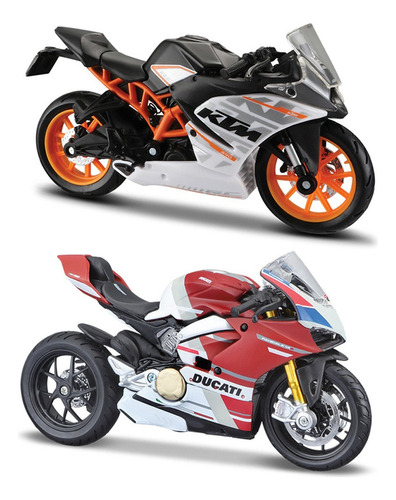 Kit 2en1 Ktm Rc390 Y Ducati V4s Miniatura Metal Moto 1/18 .