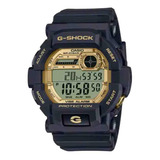 Relogio Casio G-shock Masculino Digital Preto E Dourado Cor Do Fundo Cinza