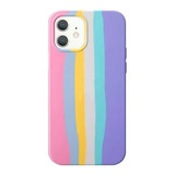 Funda Case Protectora Arcoiris Generica Compatible iPhone Nombre Del Diseño iPhone 12 Pro Max Color Pastel Arcoiris