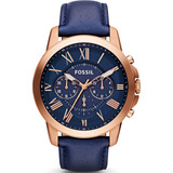 Reloj Para Caballero Fossil Grant Fs4835ie Azul Marino Oirig
