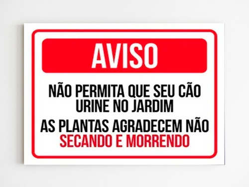 Kit 3 Placas De Aviso Não Permita Que O Cão Urine No Jardim