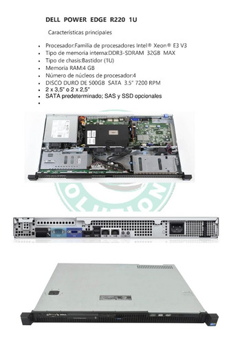 Server  Dell R220  1u   4gb  500gb   Seminuevo 