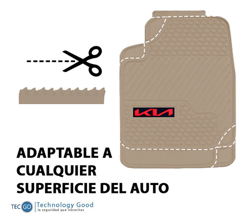 Funda Cubre Piso 3 Piezas Beige Tipo Kia Logo Nuevo Foto 5