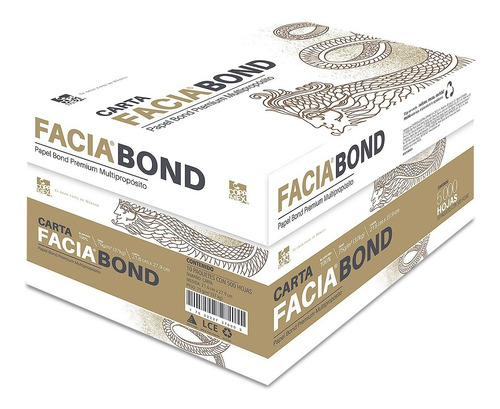 Caja De Papel Facia Bond Premium10 Paquetes De 500 Hojas C/u