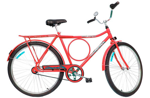 Bicicleta  De Passeio Monark Barra Circular Cp Aro 26 1v Freio Contra Pedal Cor Vermelho Com Descanso Lateral