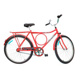 Bicicleta  De Passeio Monark Barra Circular Cp Aro 26 1v Freio Contra Pedal Cor Vermelho Com Descanso Lateral