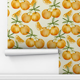 Papel De Parede Adesivo Cozinha Fruta Laranja 2,5m