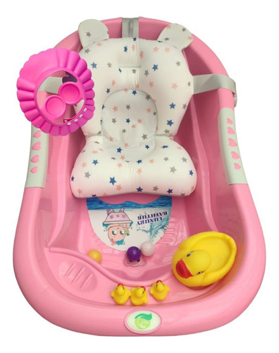 Bañera O Tina Para Bebe Con Cojin +pinpon+pato+gorro De Baño