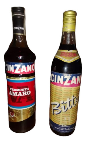 Antiguas Botellas De Cinzano Amaro Y Bitter