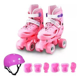 Patines Rollers Niña + Protectores Y Casco