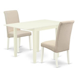 East West Furniture Ndba3-lwh-01 Juego De Mesa De Comedor