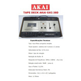 Catálogo / Folder: Tape Deck Akai Gxc-38d # Novo Okm.