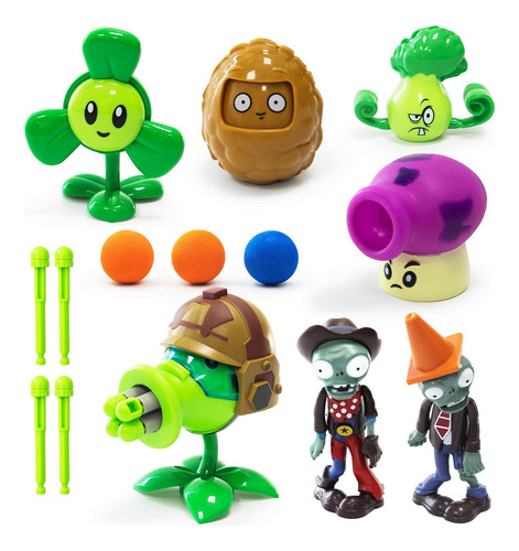 Maikerry Plants And Zombies Toys - Juego De 7 Figuras De Pv.