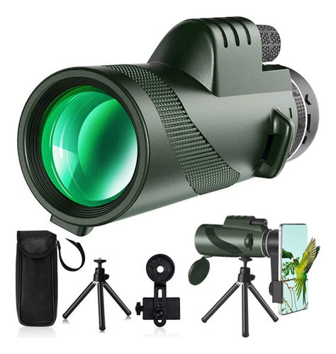 Telescopio Monocular Hd 80x100 Hd, Zoom De Largo Alcance Con