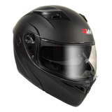 Casco Abatible Rmm 169 Con Luz Led Negro Mate 