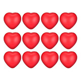 12 Bolas Antiestrés Con Forma De Corazón Rojo Para El Día De