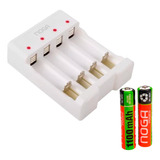 Cargador De Pilas Usb Noga + 2 Pilas Aaa 1100mah Recargables