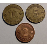 Letonia Lote X 3 Monedas Incluye 2 Santimi 1992. Usadas!!!