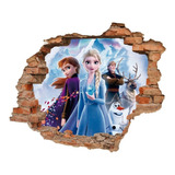 Decoracion Princesa Elsa Frozen 2 Sticker Muro Roto 65x55cm