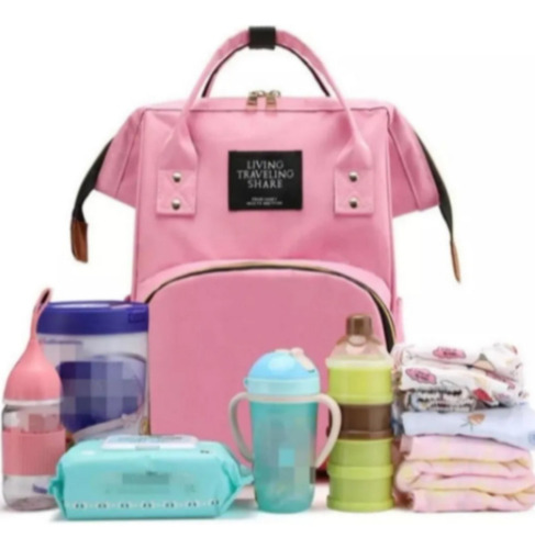 Mochila Maternidade Bolsa Térmica Bebê Menino Menina Cor Rosa