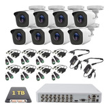 Kit Circuito Cerrado 8 Cámaras Hikvision Dvr 16 1 Tb Baluns