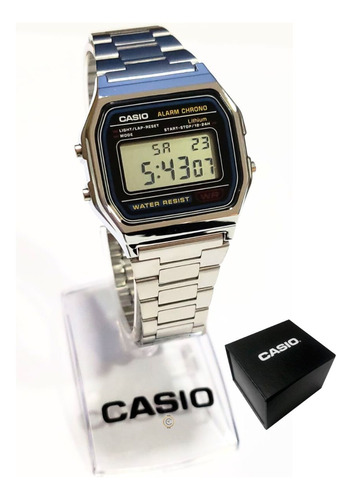 Relógio Casio Unissex Vintage Digital Prata A158wa-1df