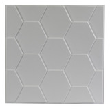 Panel 3d Pvc Decorativo 50x50 Cm Hexagonos D159 Blanco 1 Pza Color Blanco Mate