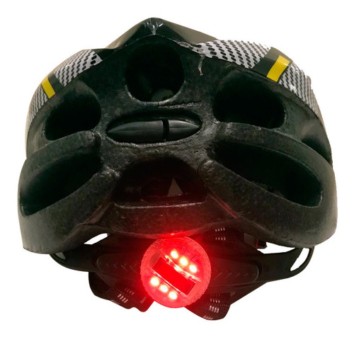 Capacete Bike Ciclismo Gts Out Mold Com Led - Preto/amarelo