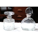 Botella De Cristal Y Plata Para Whisky Y/o Licor De 330 Ml