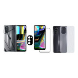 Capa + Pelicula 3d + Pelicula Camera + Carbono Para Moto G82