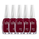 Kit C/5 Esmalte Colorama Cremoso Vermelho Cereja 8ml