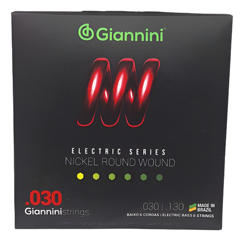 Giannini (brasil), Encordado Bajo Eléctrico 6 Cuerdas .030