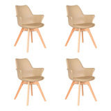 Silla De Comedor Eames Set X4 Unidades Plos - Cocina/comedor