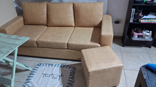 Sillon De Cuerina 3 Cuerpos Con Puff