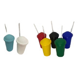 Vasos Milkshake 330 Cc Tapa Mundial Futbol X 100 Unidades