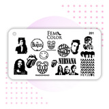 Placa De Stamping Acrilico Lefemme Mod 201  Local Flores