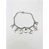 Pulsera Personalizada Acero Quirurgico Con Mini Iniciales