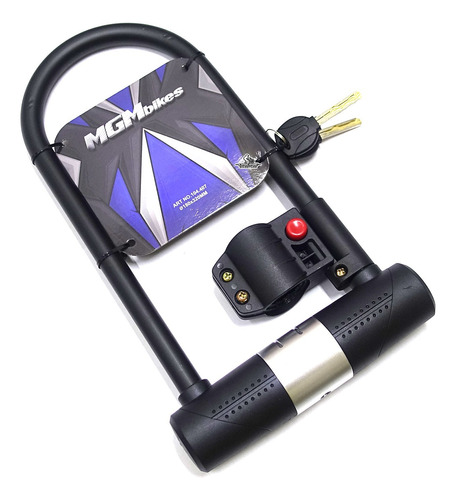 Candado Traba U Bici Moto Mgm U-lock 2 Llaves Resistente