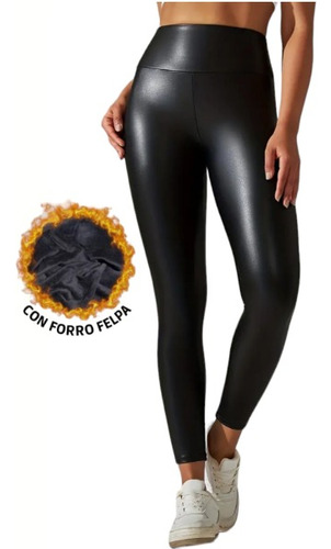 Calzas Leggins Eco Cuero Con Chiporro  Por Dentro 