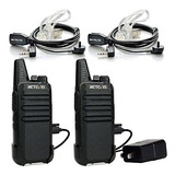 Walkie Talkies Recargables Color Negro 2 Piezas Portatil