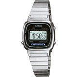 Relógio Casio Feminino Vintage Prata Tamanho Mini Original Cor Do Fundo Preto