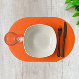 Manteles Individuales Antideslizantes Para Restaurante 6 Pcs Color Naranja Mat Liso