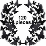 120 Pegatinas 3d De Mariposa Para Pared, 3 Tamaños, Extraíbl