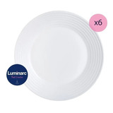 Set X 6 Plato Postre Harena Luminarc 19 Cm Vidrio Templado