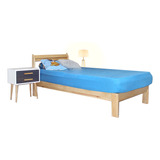 Cama Individual De Madera De Pino Armable Base+cabecera