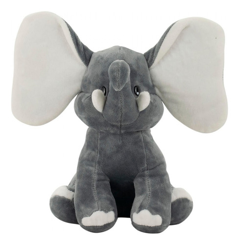 Elefante Cinza Orelhas Grandes 34cm - Pelúcia