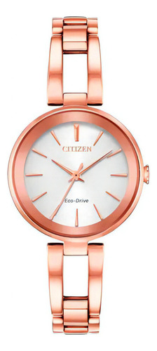 Reloj Citizen Ecodrive Analog Em063981a Mujer Color De La Malla Rosê Gold Color Del Bisel Rose Gold Color Del Fondo Blanco